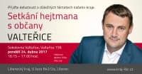 Hejtman jede v pondělí do podkrkonošské Horní Branné, s občany bude besedovat ve Valteřicích